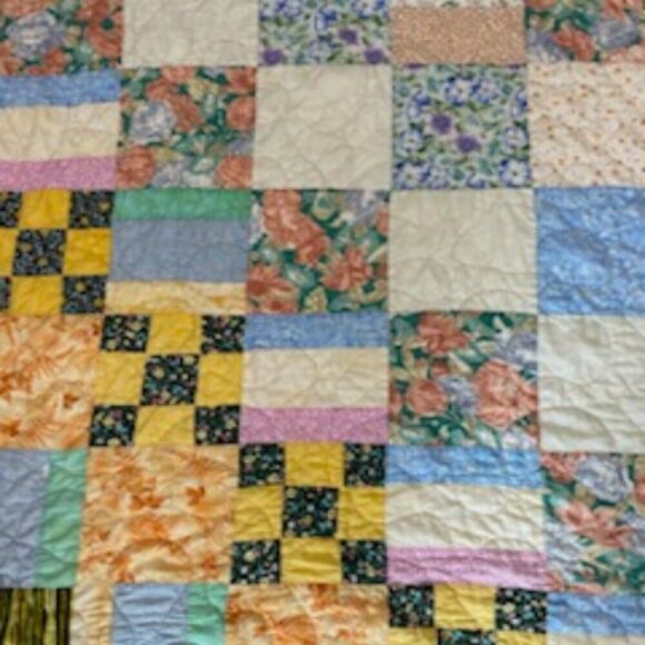 AMAZING Handmade Quilt New Mexico Quilters Association Pastel Floral Flower VTG - Picture 4 of 8